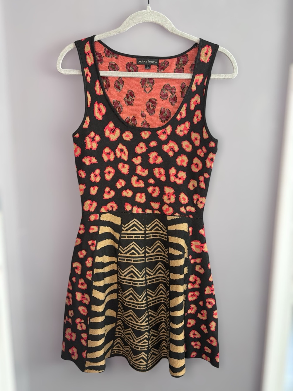 Jealous Tomato Mixed Animal Print Knit Dress Medium